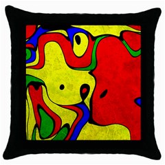 Abstract Black Throw Pillow Case