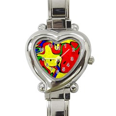 Abstract Heart Italian Charm Watch  by Siebenhuehner