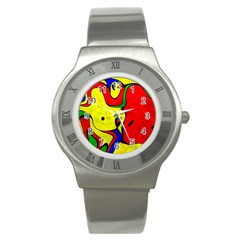 Abstract Stainless Steel Watch (slim)