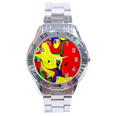 Abstract Stainless Steel Watch