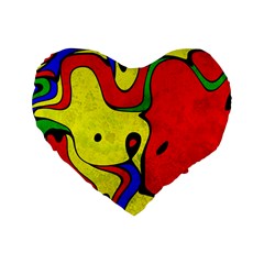 Abstract 16  Premium Heart Shape Cushion  by Siebenhuehner