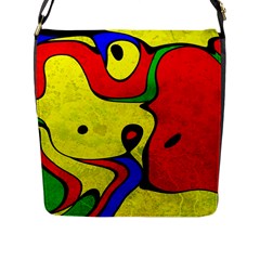 Abstract Flap Closure Messenger Bag (large) by Siebenhuehner