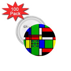 Mondrian 1 75  Button (100 Pack)