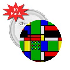 Mondrian 2 25  Button (10 Pack)