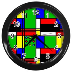 Mondrian Wall Clock (black)