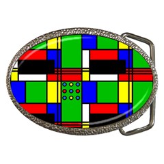 Mondrian Belt Buckle (oval) by Siebenhuehner