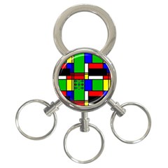 Mondrian 3-ring Key Chain