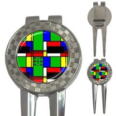 Mondrian Golf Pitchfork & Ball Marker