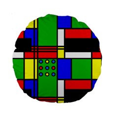 Mondrian 15  Premium Round Cushion  by Siebenhuehner