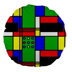 Mondrian 18  Premium Round Cushion  by Siebenhuehner