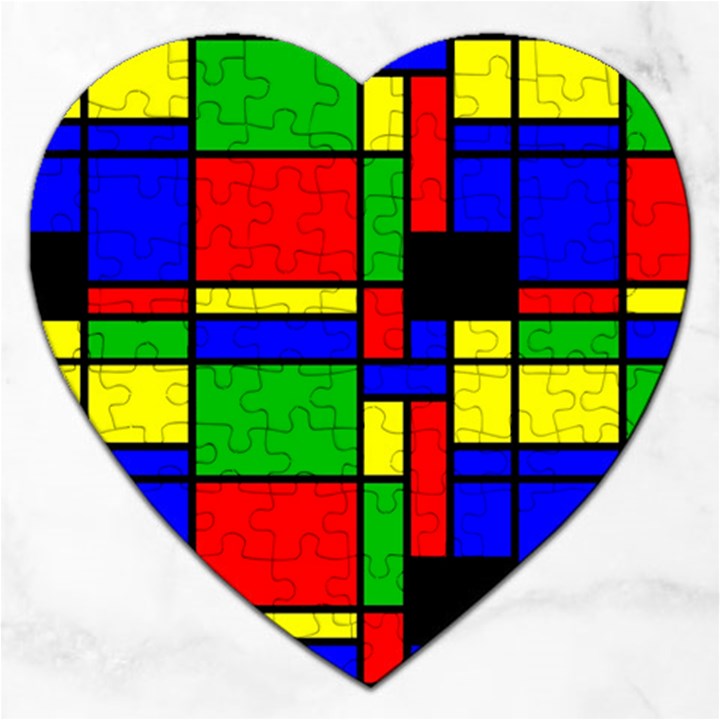 Mondrian Jigsaw Puzzle (Heart)