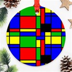 Mondrian Round Ornament (Two Sides) Front