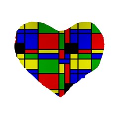 Mondrian 16  Premium Heart Shape Cushion  by Siebenhuehner