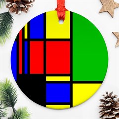 Mondrian Round Ornament by Siebenhuehner