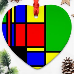 Mondrian Heart Ornament by Siebenhuehner