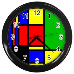 Mondrian Wall Clock (black)