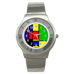 Mondrian Stainless Steel Watch (slim)