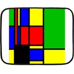 Mondrian Mini Fleece Blanket (Two Sided) 35 x27  Blanket Front