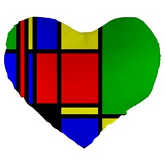 Mondrian 19  Premium Heart Shape Cushion by Siebenhuehner