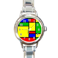 Mondrian Round Italian Charm Watch by Siebenhuehner