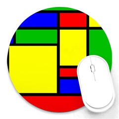 Mondrian 8  Mouse Pad (round)