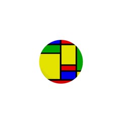 Mondrian 1  Mini Button by Siebenhuehner