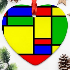 Mondrian Heart Ornament by Siebenhuehner