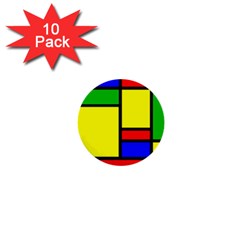 Mondrian 1  Mini Button (10 Pack) by Siebenhuehner