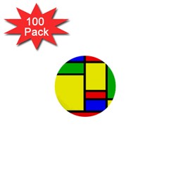 Mondrian 1  Mini Button (100 Pack) by Siebenhuehner