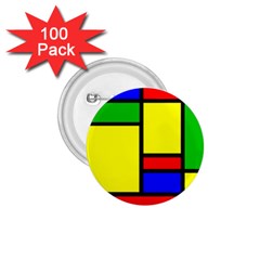 Mondrian 1 75  Button (100 Pack)