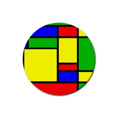 Mondrian Drink Coasters 4 Pack (round) by Siebenhuehner