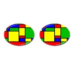 Mondrian Cufflinks (Oval) Front(Pair)