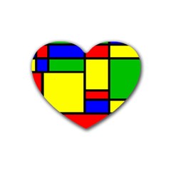 Mondrian Drink Coasters (heart)