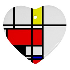 Mondrian Heart Ornament by Siebenhuehner