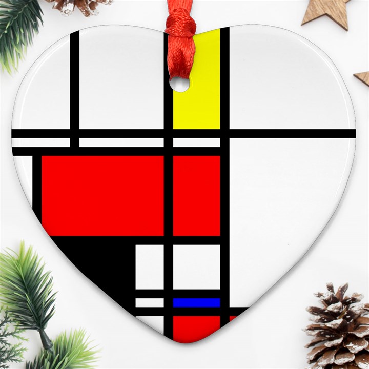 Mondrian Heart Ornament