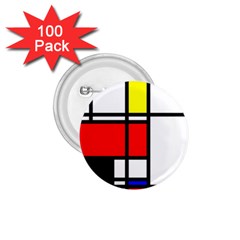 Mondrian 1 75  Button (100 Pack)