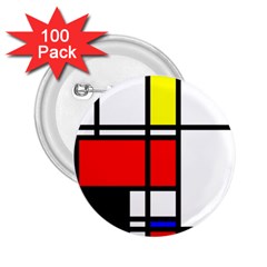 Mondrian 2 25  Button (100 Pack)