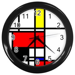 Mondrian Wall Clock (black) by Siebenhuehner