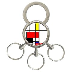 Mondrian 3-ring Key Chain by Siebenhuehner