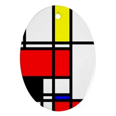 Mondrian Oval Ornament (two Sides) by Siebenhuehner