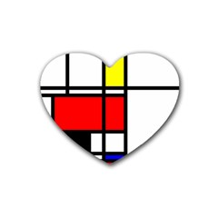 Mondrian Drink Coasters 4 Pack (heart)  by Siebenhuehner