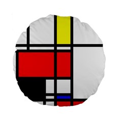 Mondrian 15  Premium Round Cushion  by Siebenhuehner