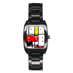 Mondrian Stainless Steel Barrel Watch