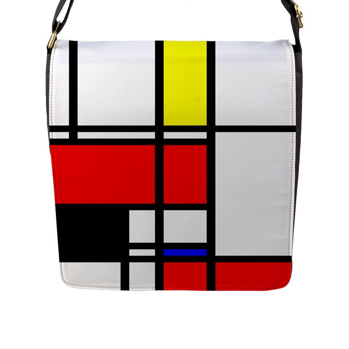 Mondrian Flap Closure Messenger Bag (Large)