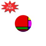 Mondrian 1  Mini Button (10 pack) Front