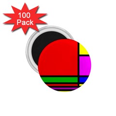 Mondrian 1 75  Button Magnet (100 Pack)