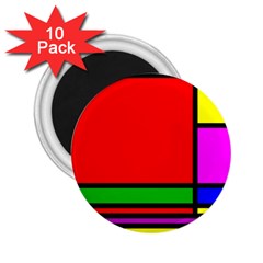 Mondrian 2 25  Button Magnet (10 Pack) by Siebenhuehner