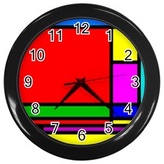 Mondrian Wall Clock (black)