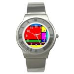 Mondrian Stainless Steel Watch (Slim) Front