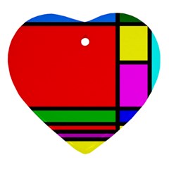 Mondrian Heart Ornament (two Sides) by Siebenhuehner